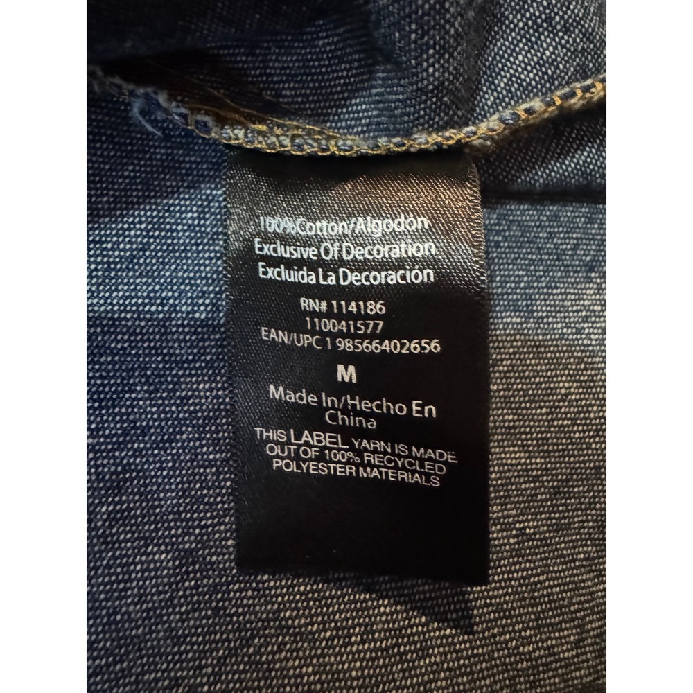 FRYE Denim Shirt Dress Button Front Long Sleeve Western Size M Boho - Picture 4 of 7
